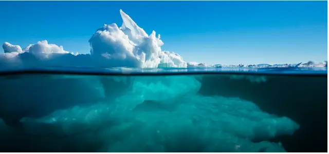 Iceberg montrant les risque invisibles